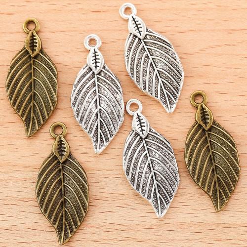 Zinc Alloy Leaf Pendants, plated, DIY 