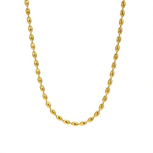 Stainless Steel Chain Necklace, 304 Stainless Steel, 18K gold plated, fashion jewelry & for woman, golden 