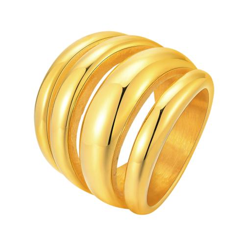 Edelstahl Fingerring, 304 Edelstahl, 18K vergoldet, Modeschmuck & verschiedene Größen vorhanden & für Frau, goldfarben, verkauft von PC