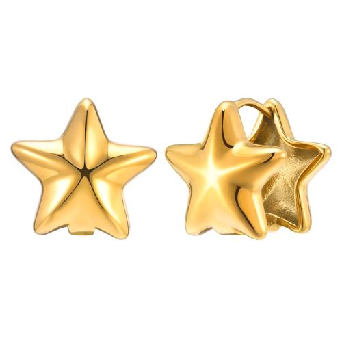 Stainless Steel Drop Earring, 304 Stainless Steel, Star, 18K gold plated, fashion jewelry & for woman, golden 