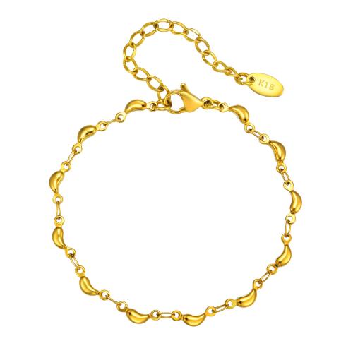 Pulseras de acero inoxidable, acero inoxidable 304, con 5cm extender cadena, 18K chapado en oro, Joyería & para mujer, dorado, longitud:aproximado 16 cm, Vendido por UD