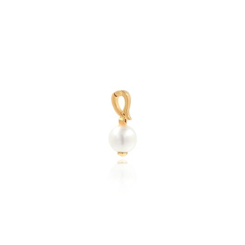 Brass Jewelry Pendants, with Plastic Pearl, gold color plated, DIY 