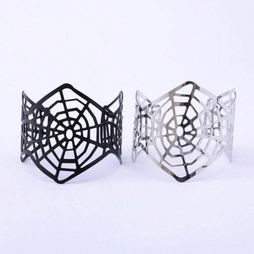 Zinc Alloy Cuff Bangle, Spider Web, plated, Adjustable & punk style & Unisex & Halloween Jewelry Gift Inner Approx 65mm 