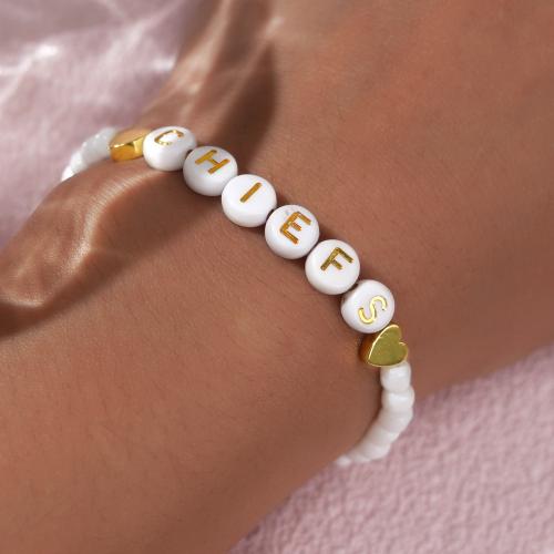 Bijoux Bracelet en plastique, pour femme, blanc .5 cm, Vendu par PC