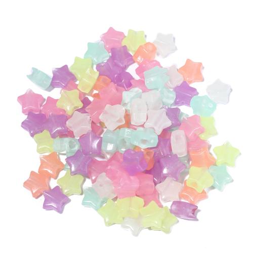 Acrylic Jewelry Beads, Plastic, Star, DIY & luminated, mixed colors Approx 3.5mm 