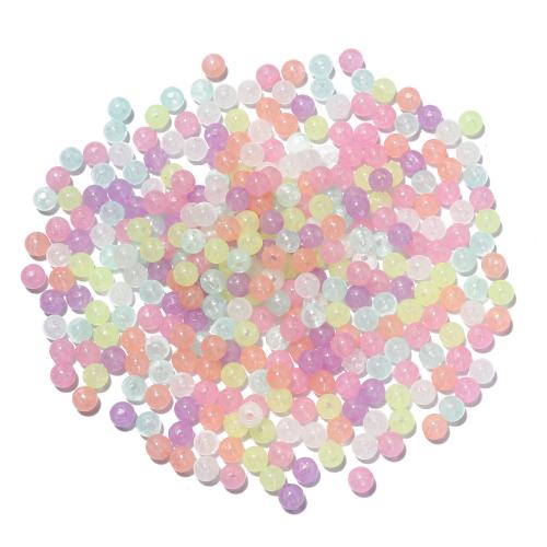 Acrylic Jewelry Beads, Plastic, Round, DIY & luminated, mixed colors, 6mm Approx 1.2mm 