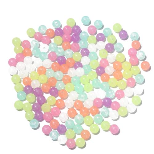 Acrylic Jewelry Beads, Plastic, Round, DIY & luminated, mixed colors, 8mm Approx 1.2mm 