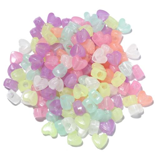 Acrylic Jewelry Beads, Plastic, Heart, DIY & luminated, mixed colors Approx 3.5mm 