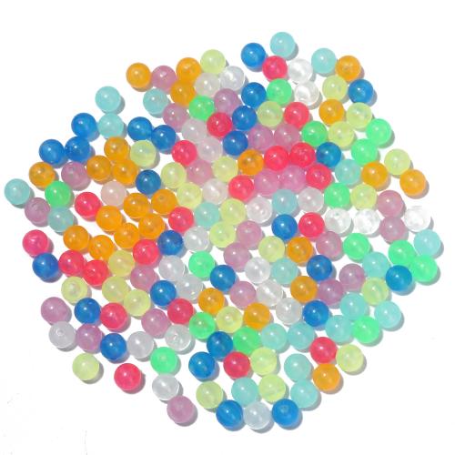 Granos de acrílico de la joyería, Plástico, Esférico, Bricolaje & luminoso, color mixto, 8mm, agujero:aproximado 1.2mm, 100PCs/Bolsa, Vendido por Bolsa[