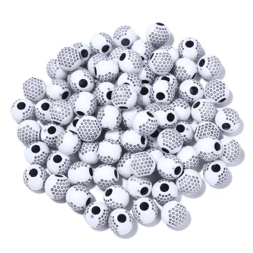 Printing Acrylic Beads, Round, DIY Approx 3.5mm 