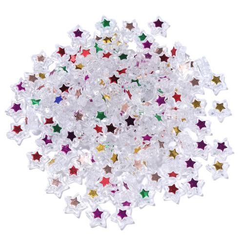 Abalorios Acrílicos Transparentes, Acrílico, Estrella, Bricolaje, más colores para la opción, 5x11mm, agujero:aproximado 1.4mm, 100PCs/Bolsa, Vendido por Bolsa[