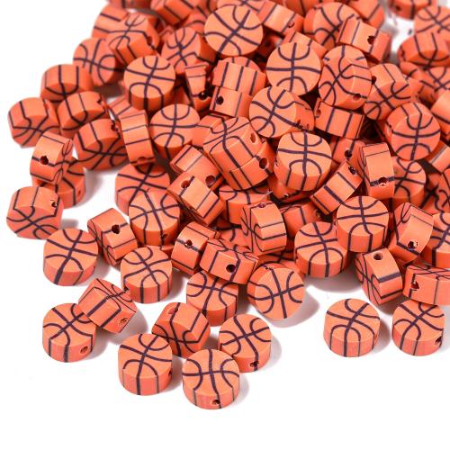 Rondelle Polymer Clay Perlen, Polymer Ton, DIY, orange, 9.5x4.5mm, Bohrung:ca. 1.5mm, 100PCs/Tasche, verkauft von Tasche[