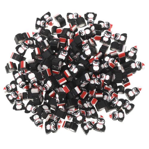 Kristall Türkis Armreifen, Polymer Ton, Pinguin, DIY, schwarz, 10.8x8.5x4.5mm, Bohrung:ca. 1.5mm, 100PCs/Tasche, verkauft von Tasche[