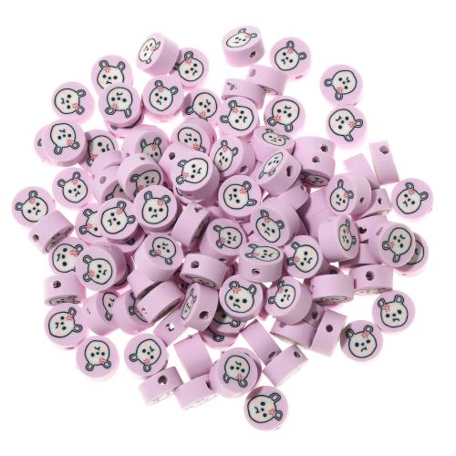 Rondelle Polymer Clay Perlen, Polymer Ton, DIY, violett, 9.8x4.5mm, Bohrung:ca. 1.5mm, 100PCs/Tasche, verkauft von Tasche[