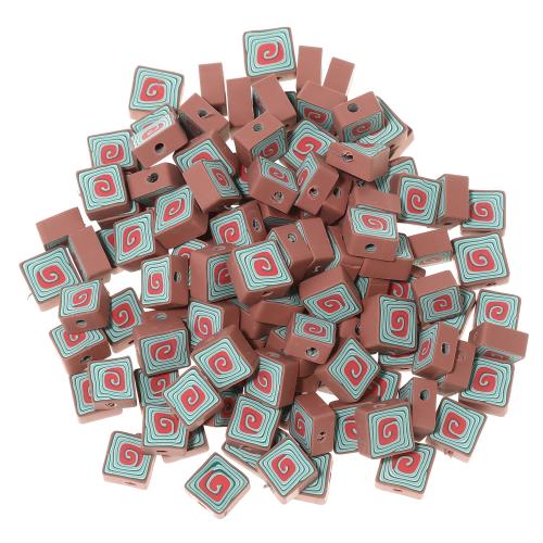 Polymer Clay Jewelry Beads,  Square, DIY, brown Approx 1.5mm [