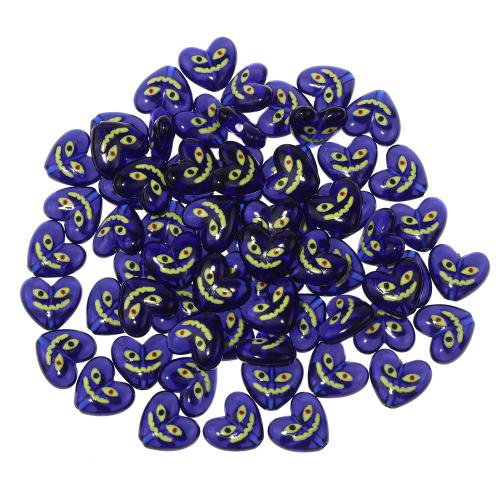 Printing Acrylic Beads, Heart, DIY, blue Approx 1.5mm 