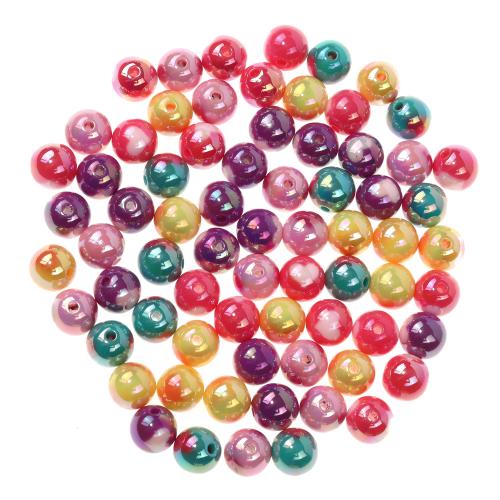 Plating Acrylic Beads, Round, DIY, mixed colors, 12mm [