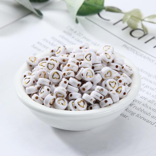 Printing Acrylic Beads, DIY, white Approx 1.2mm 