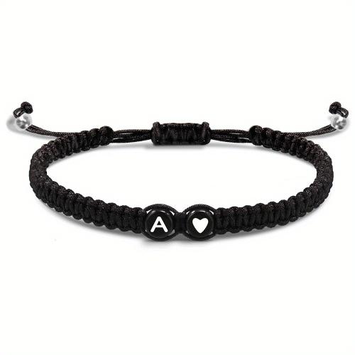 Acryl-Armband, Acryl, mit Terylen Schnur, unisex & verschiedene Stile für Wahl, schwarz, verkauft von PC