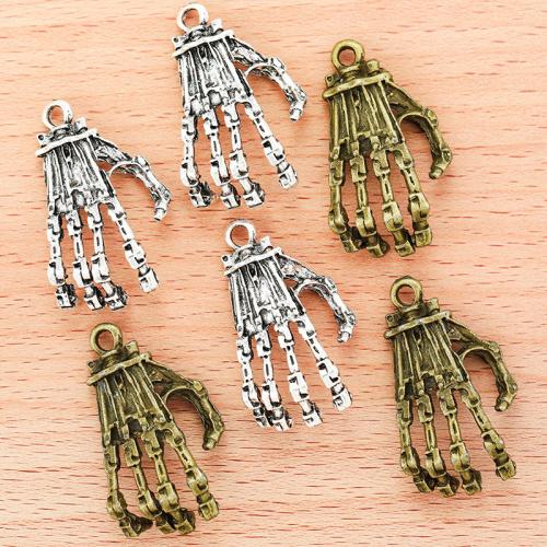 Zinc Alloy Skull Pendants, Hand, plated, DIY 