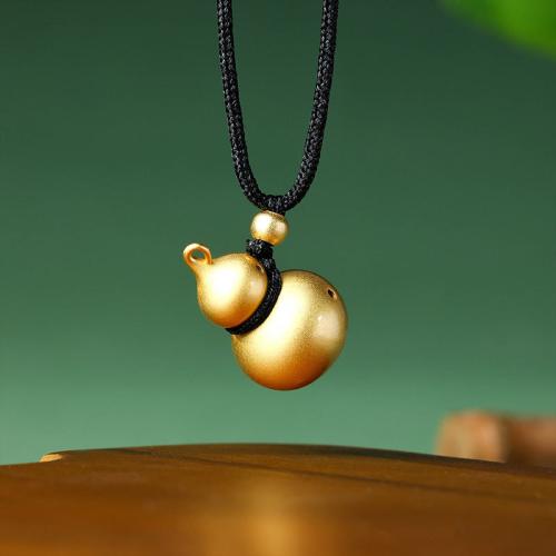 Zinc Alloy Necklace, with Polyester Cord, Calabash, gold color plated, vintage & Unisex Approx 16-20 Inch 