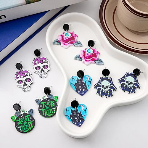 Acrylic Stud Earring, Halloween Design & fashion jewelry & for woman 