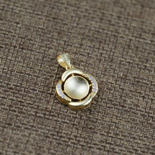 Brass Donut Pendant Bail, DIY & micro pave cubic zirconia, Stone x8mm [