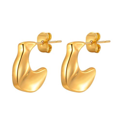 Stainless Steel Stud Earring, 304 Stainless Steel, fashion jewelry & for woman, golden 