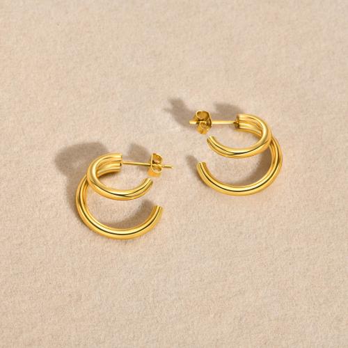 Stainless Steel Stud Earring, 304 Stainless Steel, fashion jewelry & for woman, golden, 20mm 