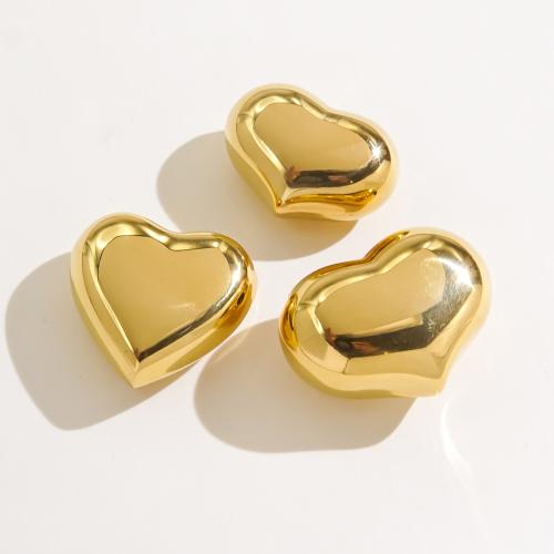 Stainless Steel Beads, 304 Stainless Steel, Heart, Vacuum Ion Plating, DIY [