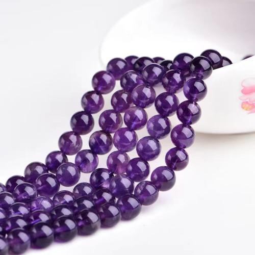 Natural Amethyst Beads, Round, DIY [