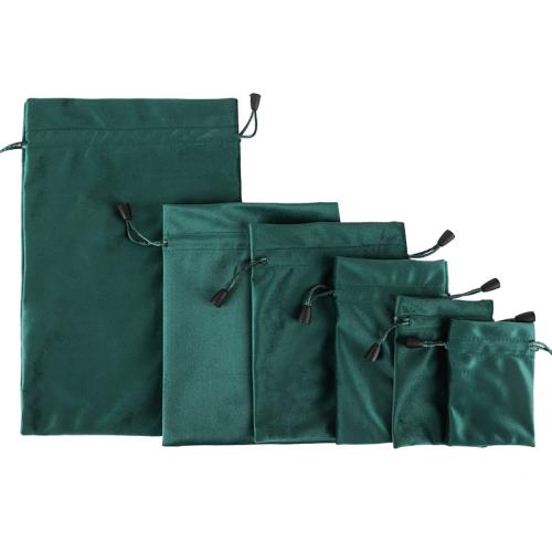 Velour Drawstring Bag, with Korean Waxed Cord, durable & dustproof & multifunctional [