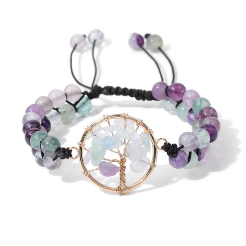 Gemstone Bracelets, Zinc Alloy, with Natural Stone & Polyester Cord, Unisex Approx 16 cm 