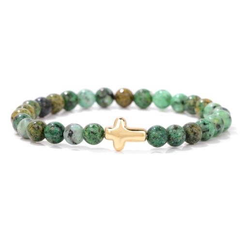 Gemstone Bracelets, Zinc Alloy, with Natural Stone, handmade & Unisex 