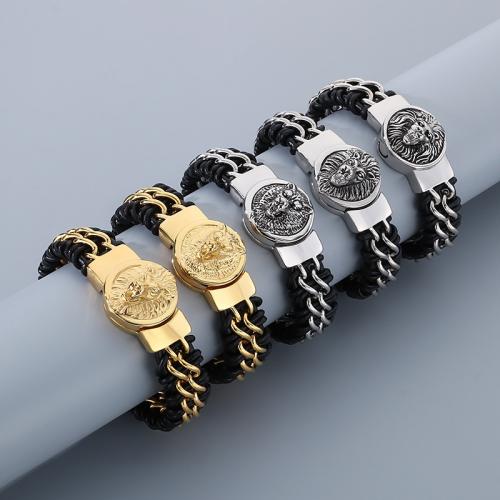 Stainless Steel Chain Bracelets, 304 Stainless Steel, with Magnet, Vacuum Ion Plating & for man [