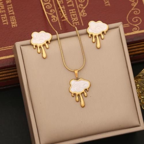 Fashion Stainless Steel Jewelry Sets, 304 Stainless Steel, with 5cm extender chain, fashion jewelry & for woman, golden Approx 40 cm 