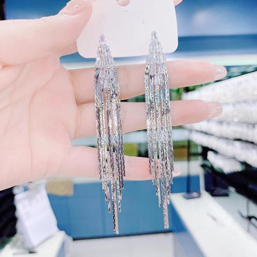 Fashion Fringe Earrings, Zinc Alloy, fashion jewelry & for woman & with rhinestone 