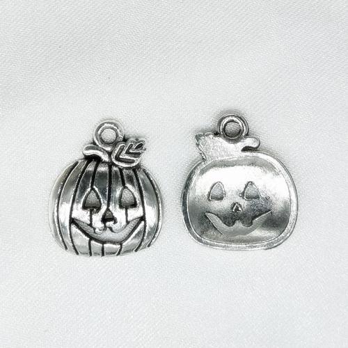 Zinklegierung Anhänger, Kürbis, antik silberfarben plattiert, Design für Halloween & DIY, 18x16x2.8mm, ca. 100PCs/Tasche, verkauft von Tasche