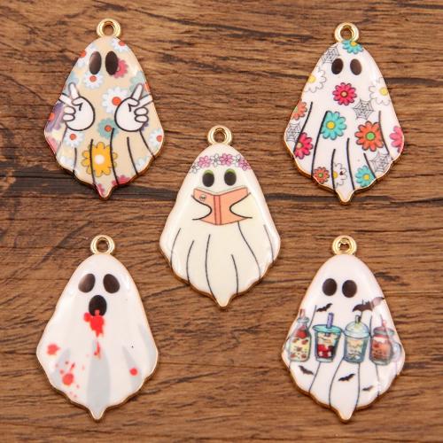 Zinc Alloy Pendant, Ghost, KC gold color plated, Halloween Design & DIY & enamel Approx 1mm, Approx 