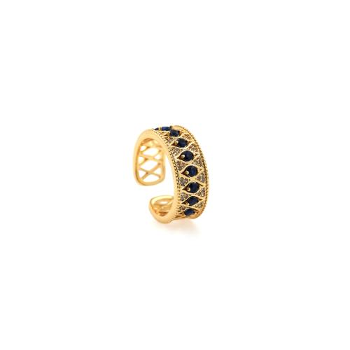 Cubic Zirconia Micro Pave Brass Finger Ring, gold color plated, micro pave cubic zirconia & for woman, inner ~20mm 