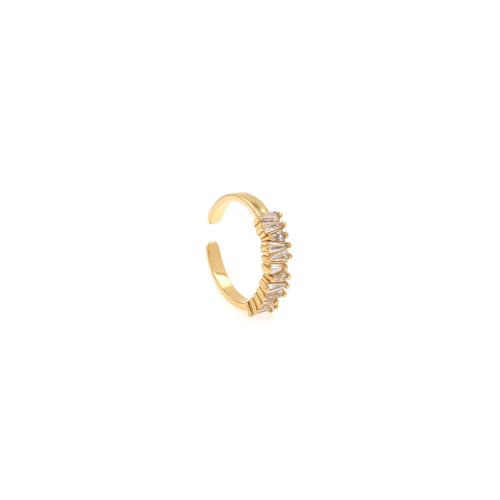 Cubic Zirconia Micro Pave Brass Finger Ring, gold color plated, micro pave cubic zirconia & for woman, inner ~20mm 