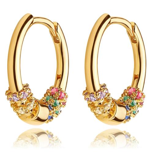 Cubic Zirconia Micro Pave Brass Earring, plated, fashion jewelry & micro pave cubic zirconia 