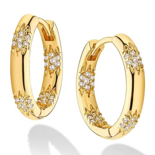 Cubic Zirconia Micro Pave Brass Earring, plated, fashion jewelry & micro pave cubic zirconia 