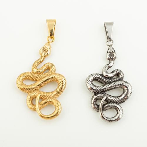 Stainless Steel Animal Pendants, 304 Stainless Steel, Snake, Vacuum Ion Plating, DIY Approx 5mm 