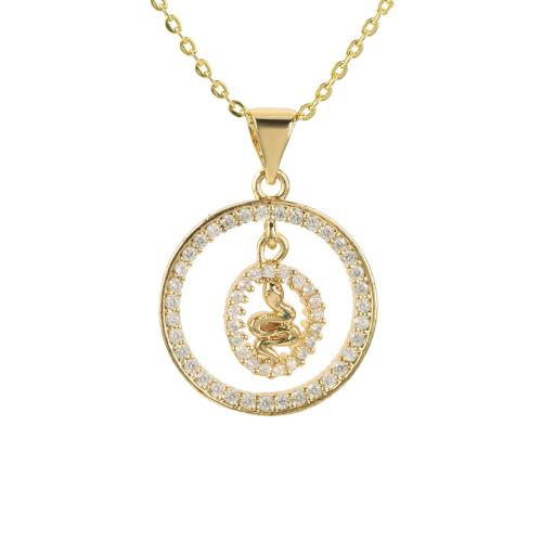 Cubic Zirconia Micro Pave Brass Pendant, plated, DIY & micro pave cubic zirconia, gold 