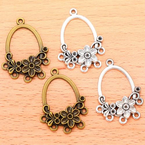 Flower Zinc Alloy Connector, plated, DIY & 1/5 loop 