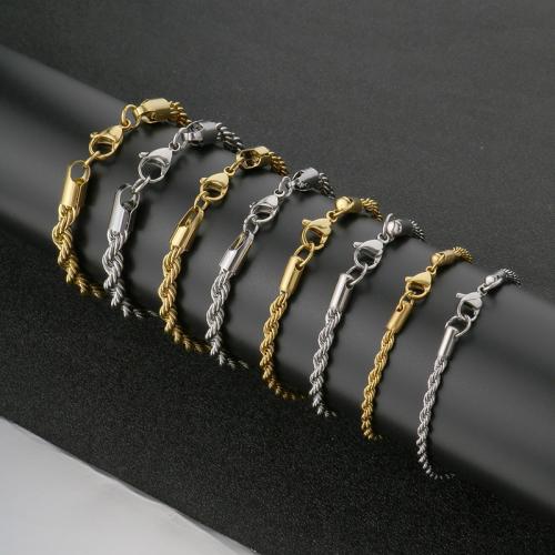 Stainless Steel Chain Bracelets, 304 Stainless Steel, Vacuum Ion Plating, Unisex  [