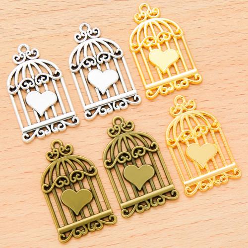 Zinc Alloy Heart Pendants, Cage, plated, DIY 