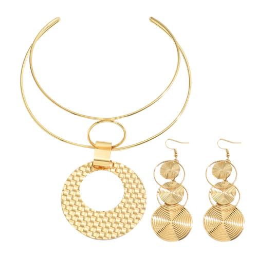 Fashion Zinc Alloy Jewelry Sets, collar & earring, 2 pieces & fashion jewelry & for woman 