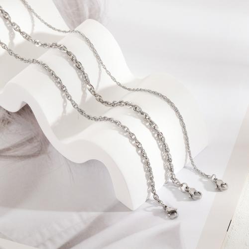 Stainless Steel Chain Necklace, 304 Stainless Steel & Unisex original color 